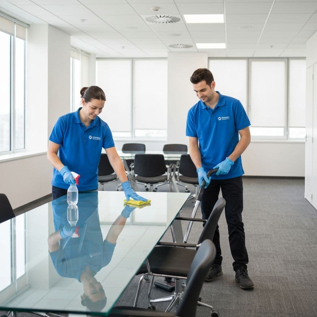 Cleaning a meeting room